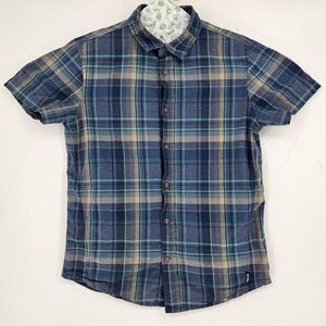 Prana Shirt‎ Mens Small Button Up Short Sleeve Casual Preppy Plaid S